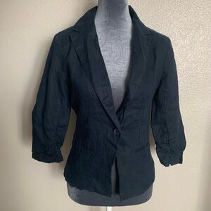 Forever 21 Small Dark Navy Blue Women’s Scrunched Mid-sleeve Blazer jacket
